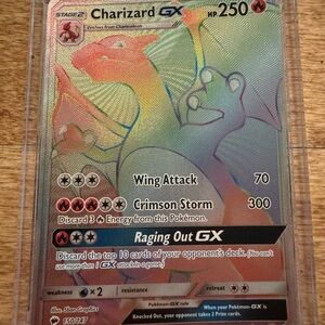 Pokemon Charizard GX Trading Card - Rainbow Holographic